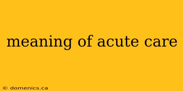 meaning of acute care