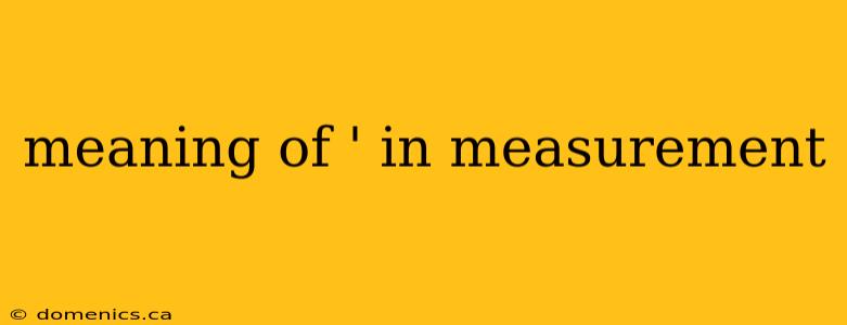 meaning of ' in measurement