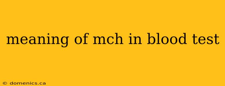 meaning of mch in blood test