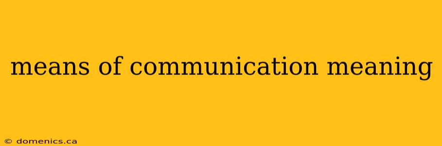 means of communication meaning