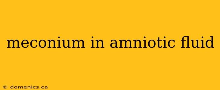 meconium in amniotic fluid