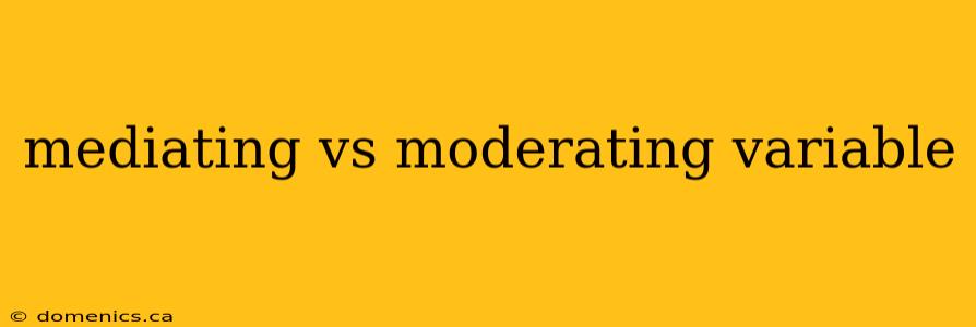 mediating vs moderating variable