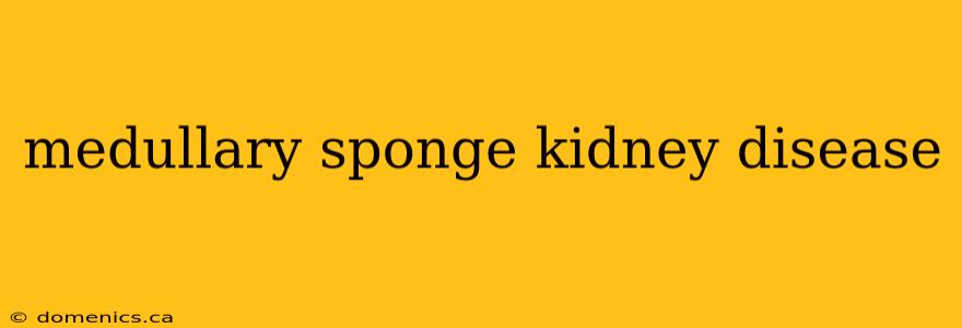 medullary sponge kidney disease