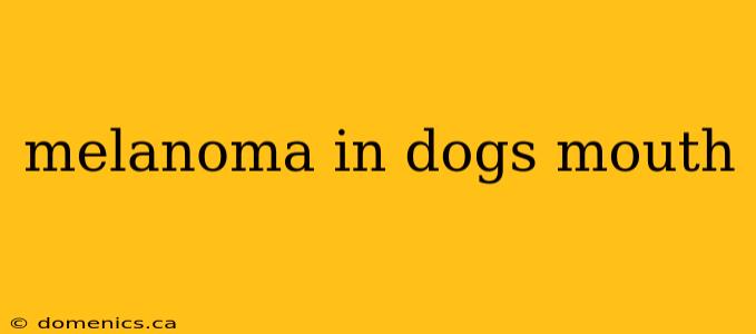 melanoma in dogs mouth