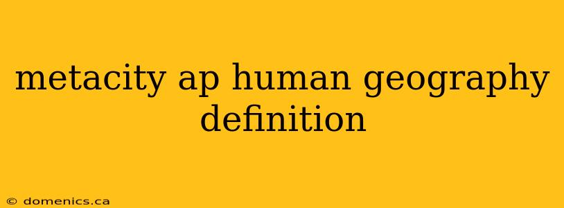 metacity ap human geography definition