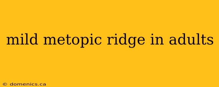 mild metopic ridge in adults