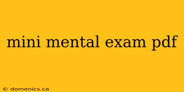 mini mental exam pdf