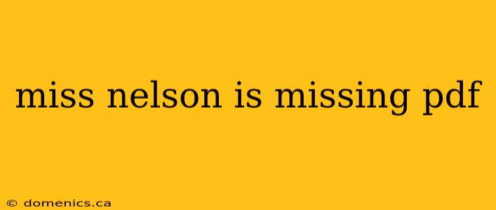 miss nelson is missing pdf