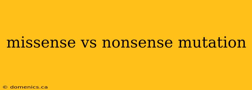 missense vs nonsense mutation