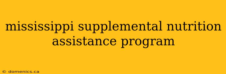 mississippi supplemental nutrition assistance program