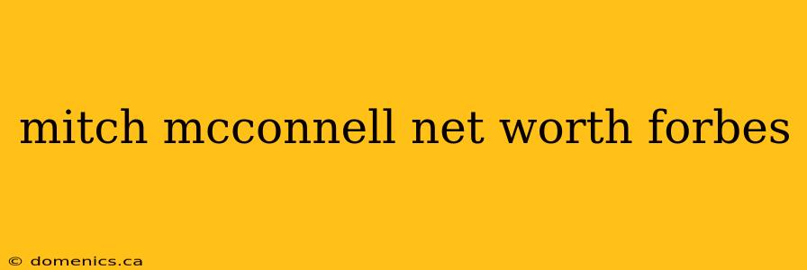mitch mcconnell net worth forbes