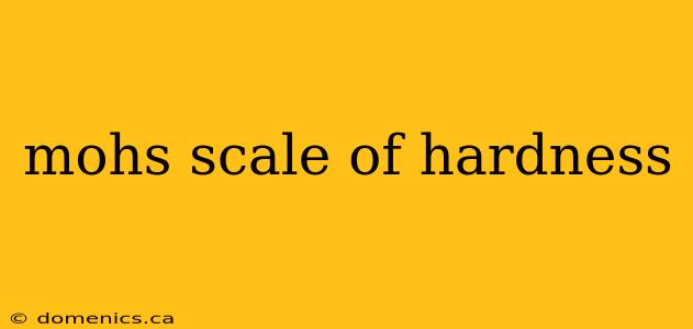 mohs scale of hardness