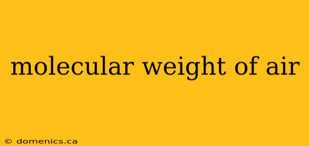 molecular weight of air