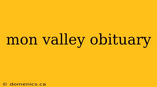 mon valley obituary