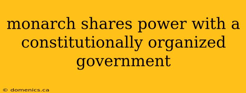 monarch shares power with a constitutionally organized government