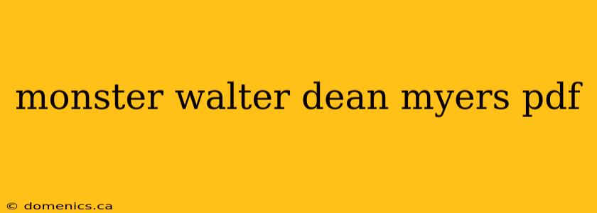 monster walter dean myers pdf