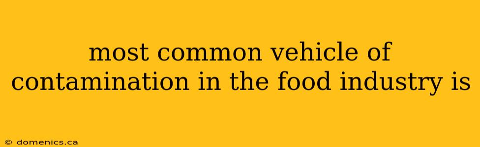 most common vehicle of contamination in the food industry is