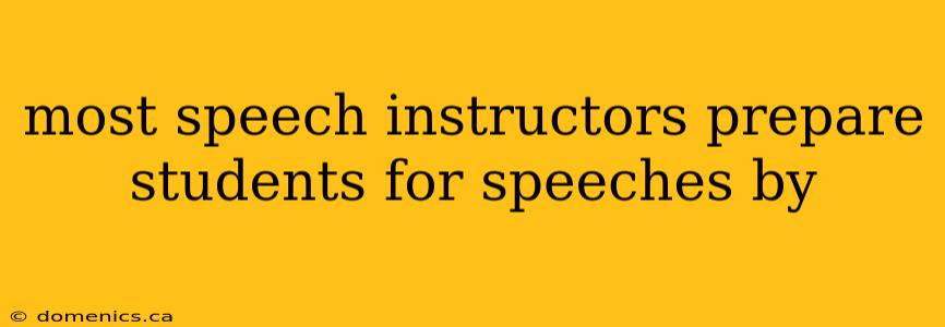 most speech instructors prepare students for speeches by