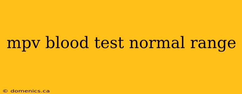 mpv blood test normal range