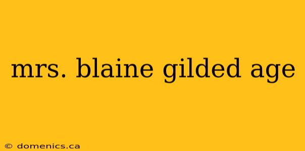 mrs. blaine gilded age