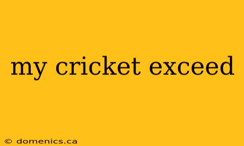 my cricket exceed