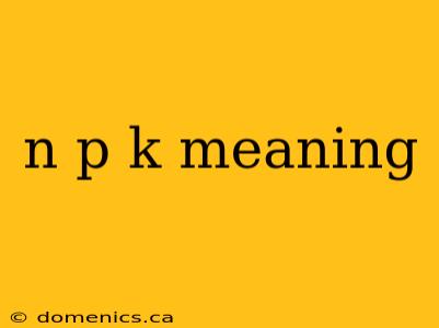 n p k meaning