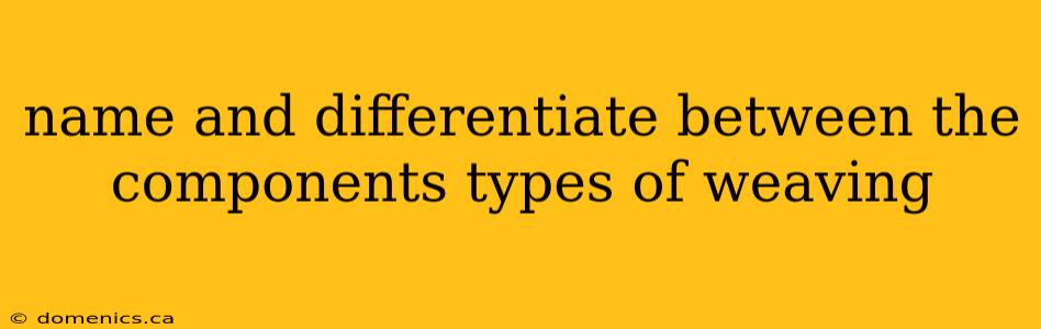 name and differentiate between the components types of weaving