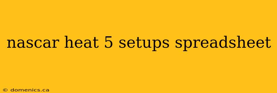 nascar heat 5 setups spreadsheet
