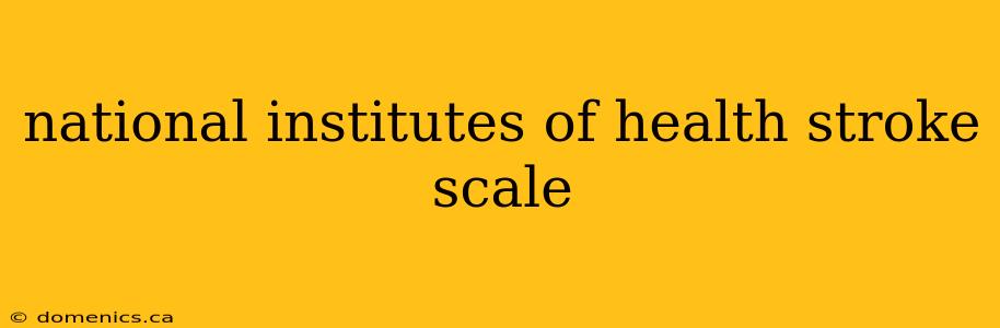 national institutes of health stroke scale