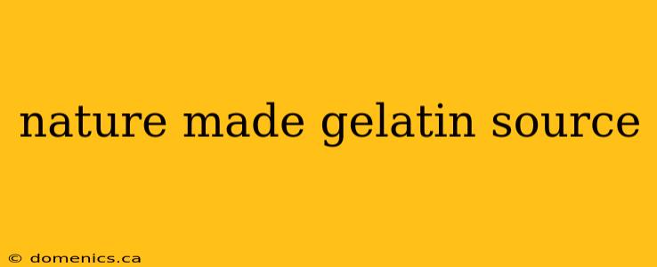 nature made gelatin source