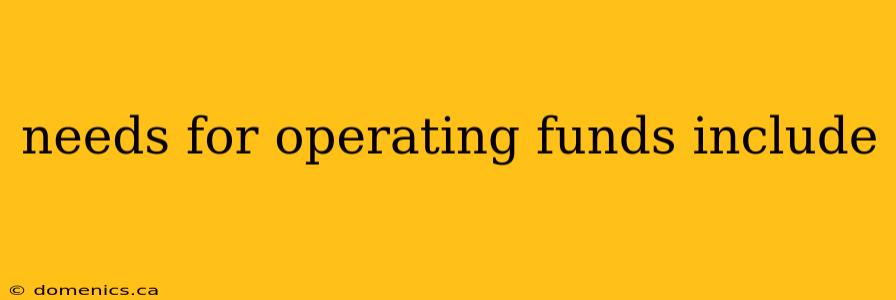 needs for operating funds include