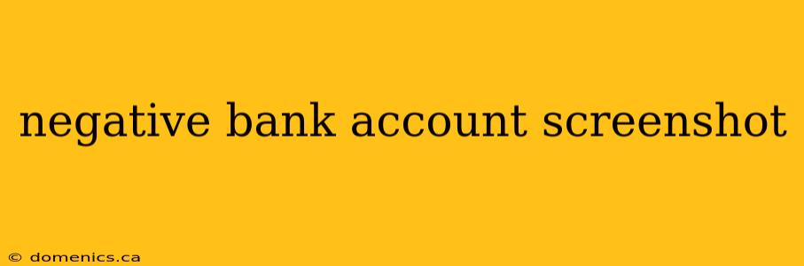 negative bank account screenshot