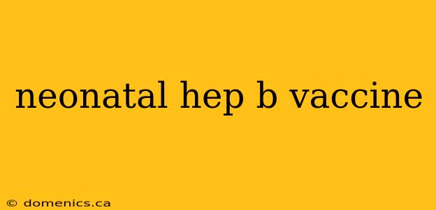 neonatal hep b vaccine