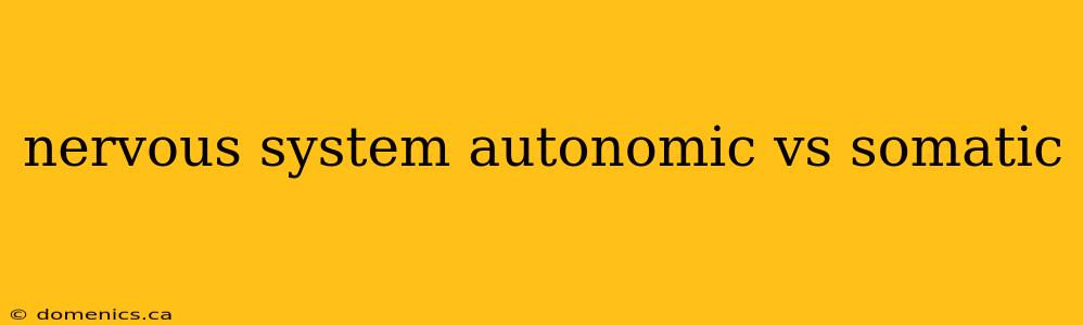 nervous system autonomic vs somatic