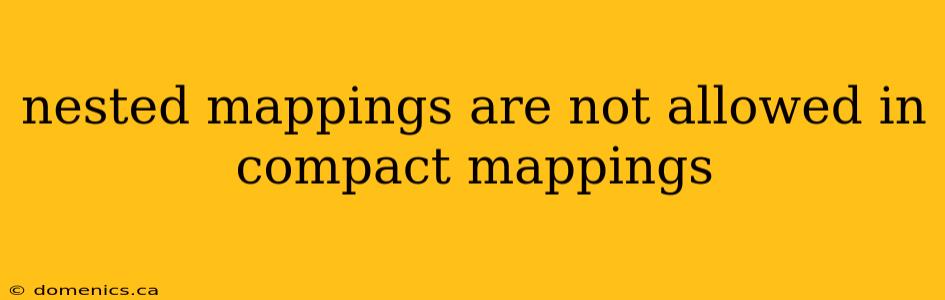 nested mappings are not allowed in compact mappings