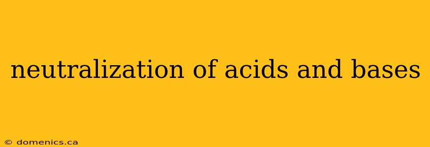 neutralization of acids and bases