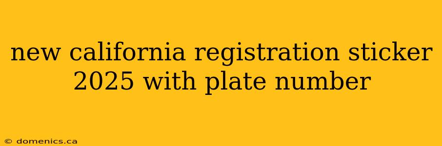 new california registration sticker 2025 with plate number