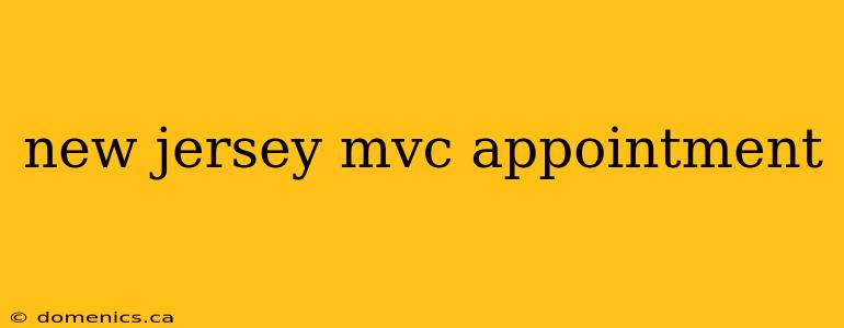 new jersey mvc appointment
