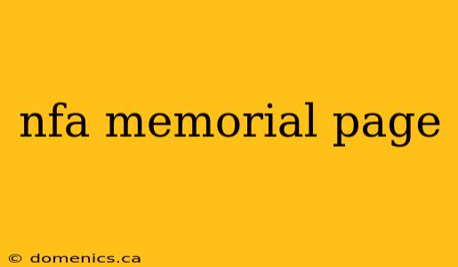nfa memorial page