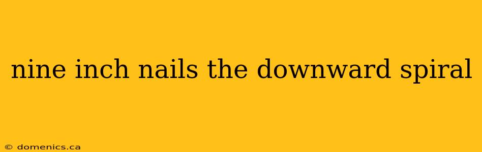 nine inch nails the downward spiral