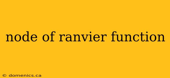 node of ranvier function