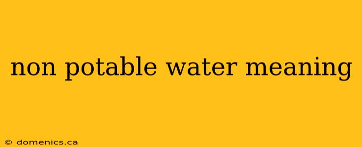 non potable water meaning