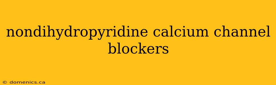 nondihydropyridine calcium channel blockers