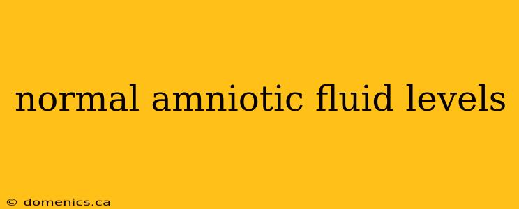 normal amniotic fluid levels