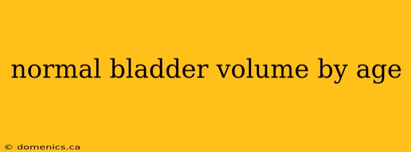 normal bladder volume by age