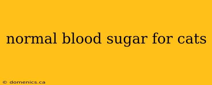 normal blood sugar for cats