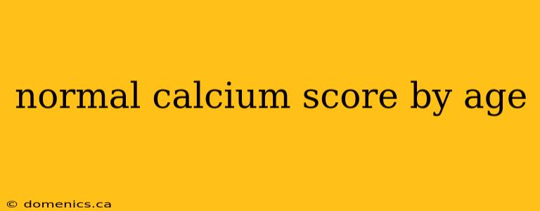 normal calcium score by age