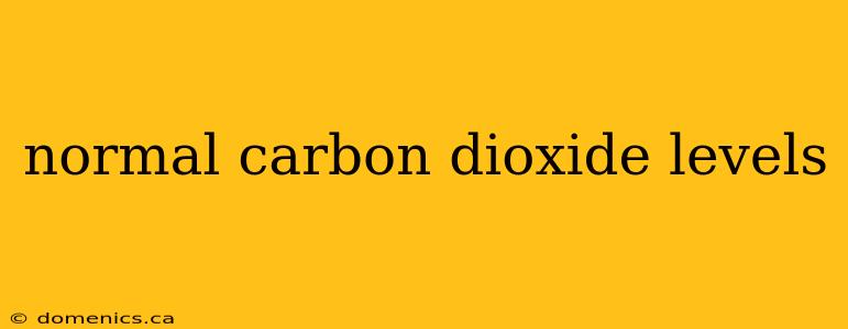 normal carbon dioxide levels