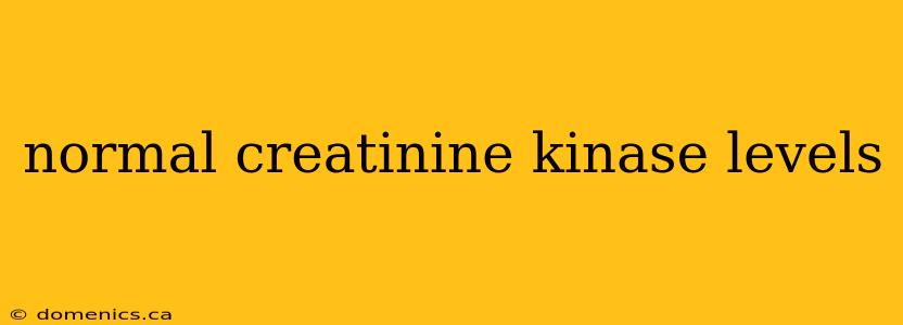 normal creatinine kinase levels