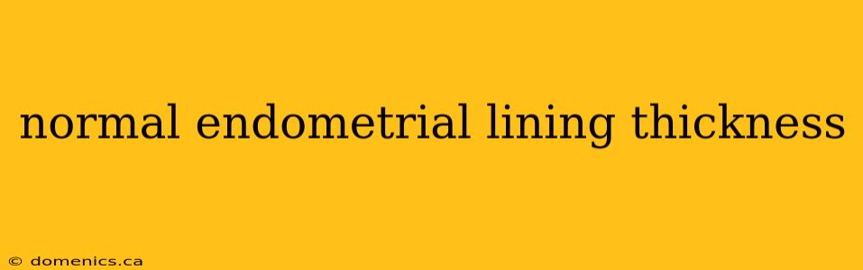 normal endometrial lining thickness